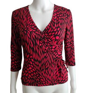 BCX Blouse Red and Black Size: Medium